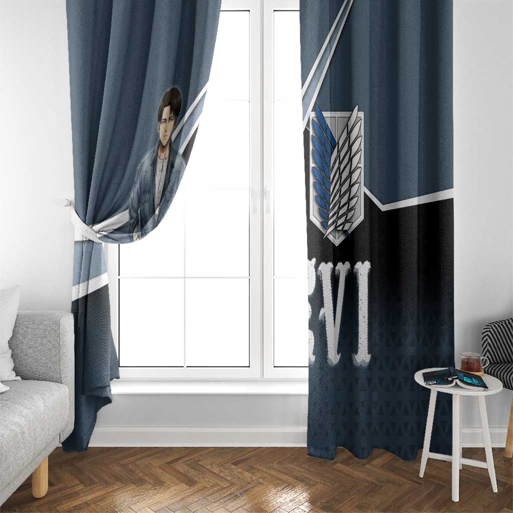 Levi Attack on Titan Window Curtain Anime Denim Illustration