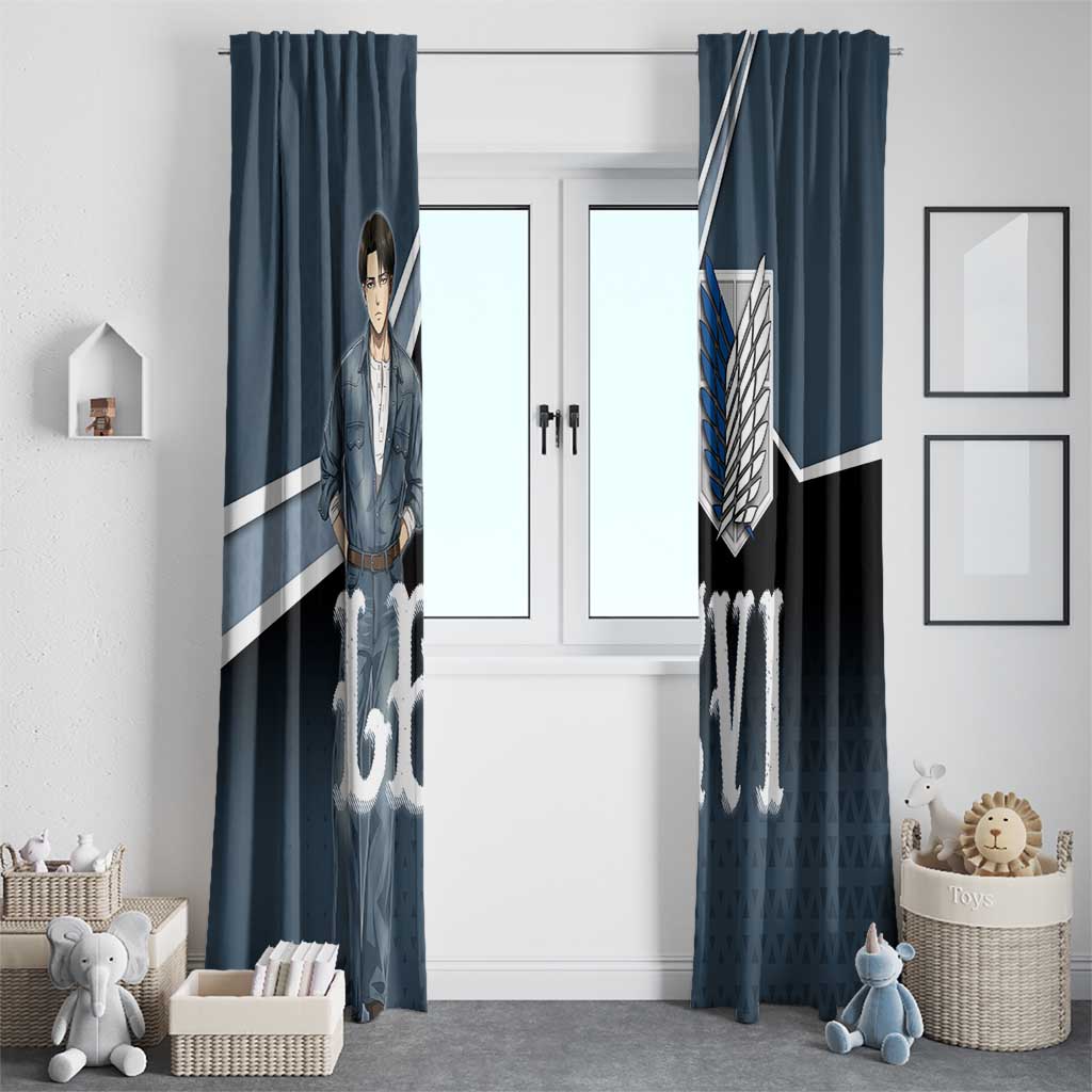 Levi Attack on Titan Window Curtain Anime Denim Illustration