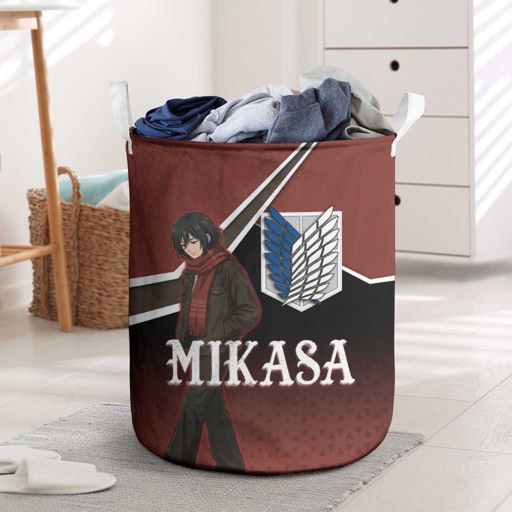 Mikasa Attack on Titan Laundry Basket Anime Cozy Streetwear Art