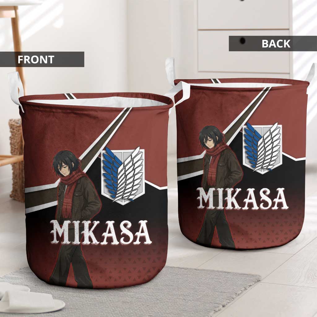 Mikasa Attack on Titan Laundry Basket Anime Cozy Streetwear Art