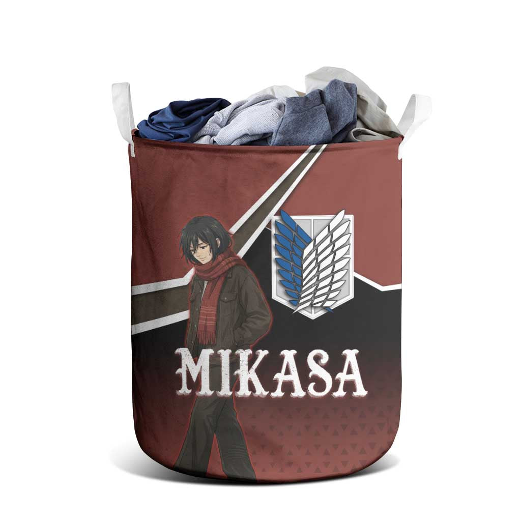 Mikasa Attack on Titan Laundry Basket Anime Cozy Streetwear Art