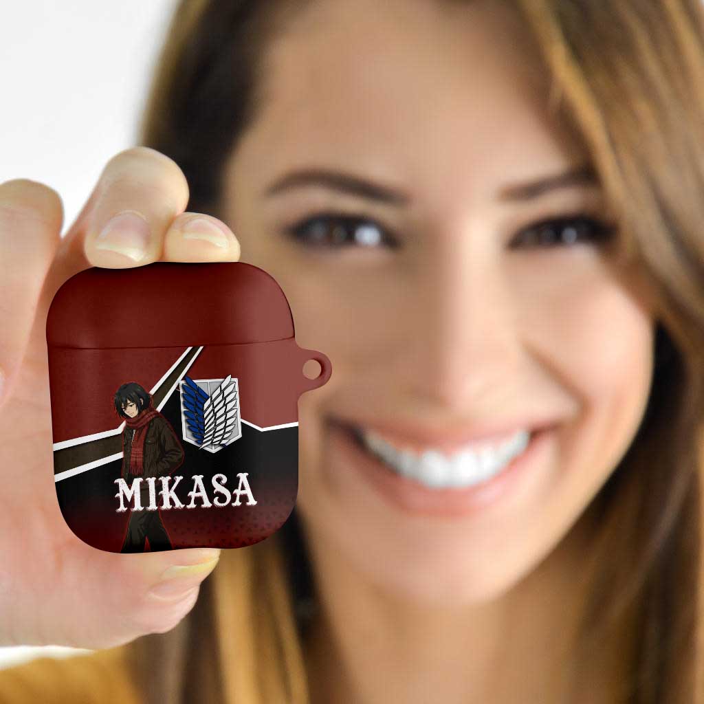 Mikasa Attack on Titan AirPods Case Anime Cozy Streetwear Art