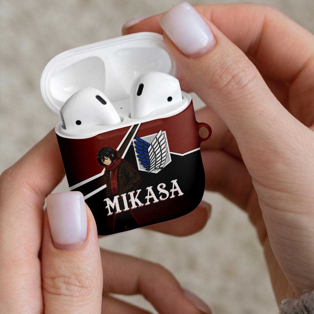 Mikasa Attack on Titan AirPods Case Anime Cozy Streetwear Art