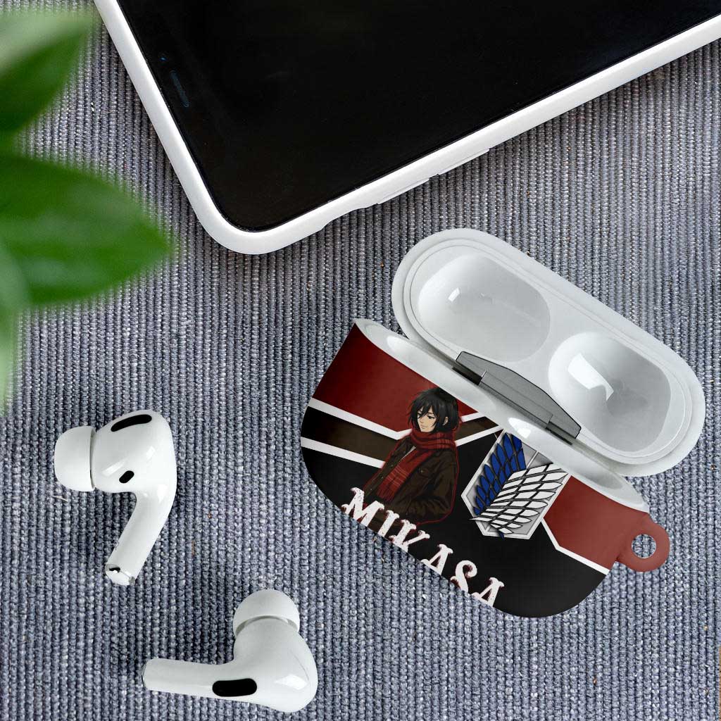 Mikasa Attack on Titan AirPods Case Anime Cozy Streetwear Art