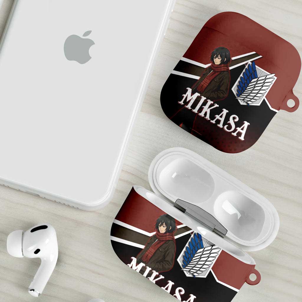 Mikasa Attack on Titan AirPods Case Anime Cozy Streetwear Art
