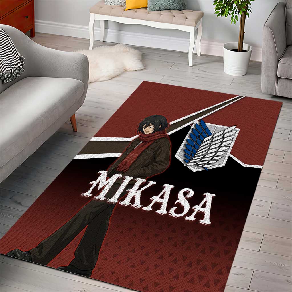 Mikasa Attack on Titan Area Rug Anime Cozy Streetwear Art