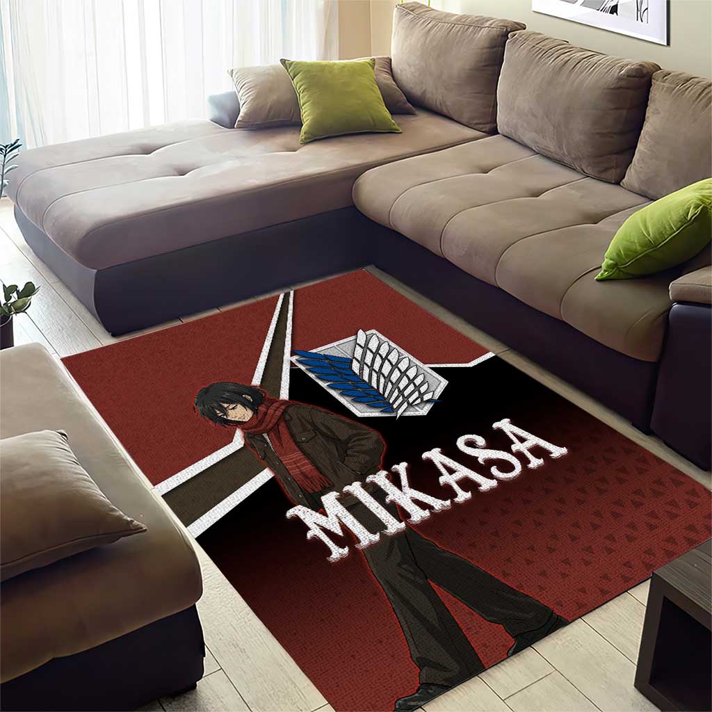 Mikasa Attack on Titan Area Rug Anime Cozy Streetwear Art