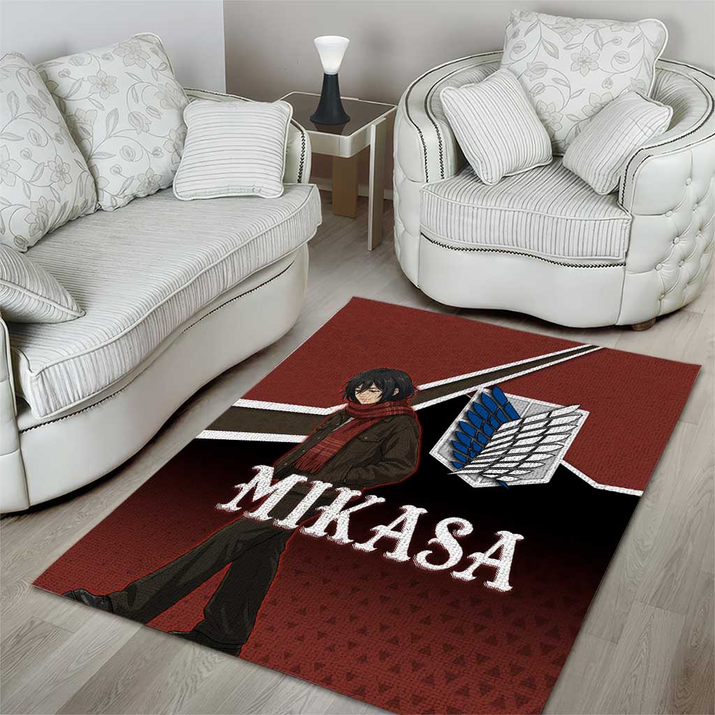 Mikasa Attack on Titan Area Rug Anime Cozy Streetwear Art