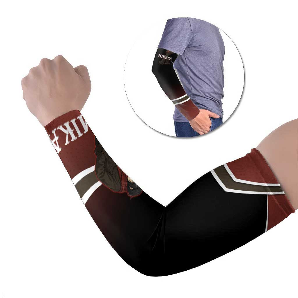 Mikasa Attack on Titan Arm Sleeves Anime Cozy Streetwear Art