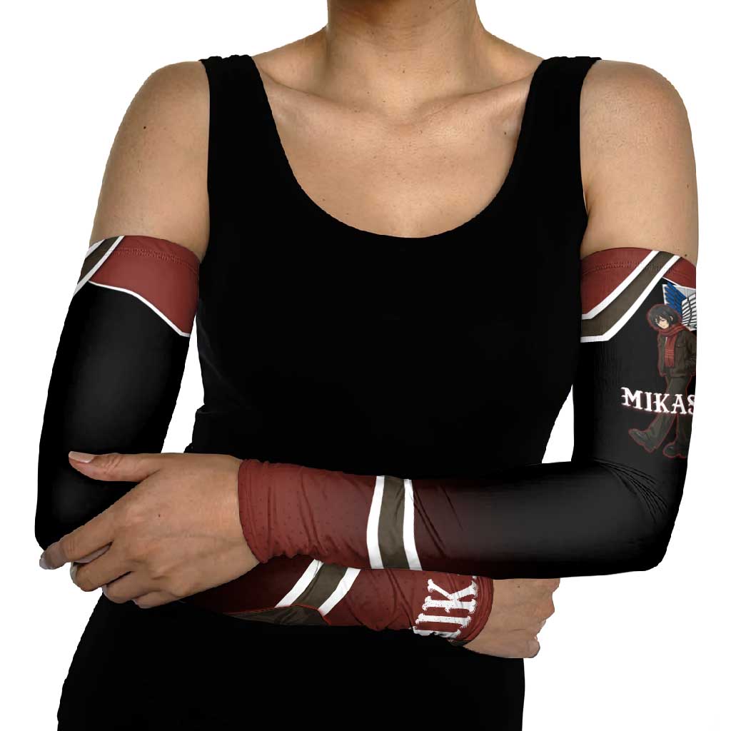 Mikasa Attack on Titan Arm Sleeves Anime Cozy Streetwear Art