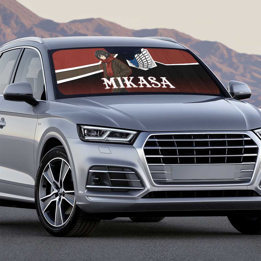 Mikasa Attack on Titan Auto Sun Shade Anime Cozy Streetwear Art