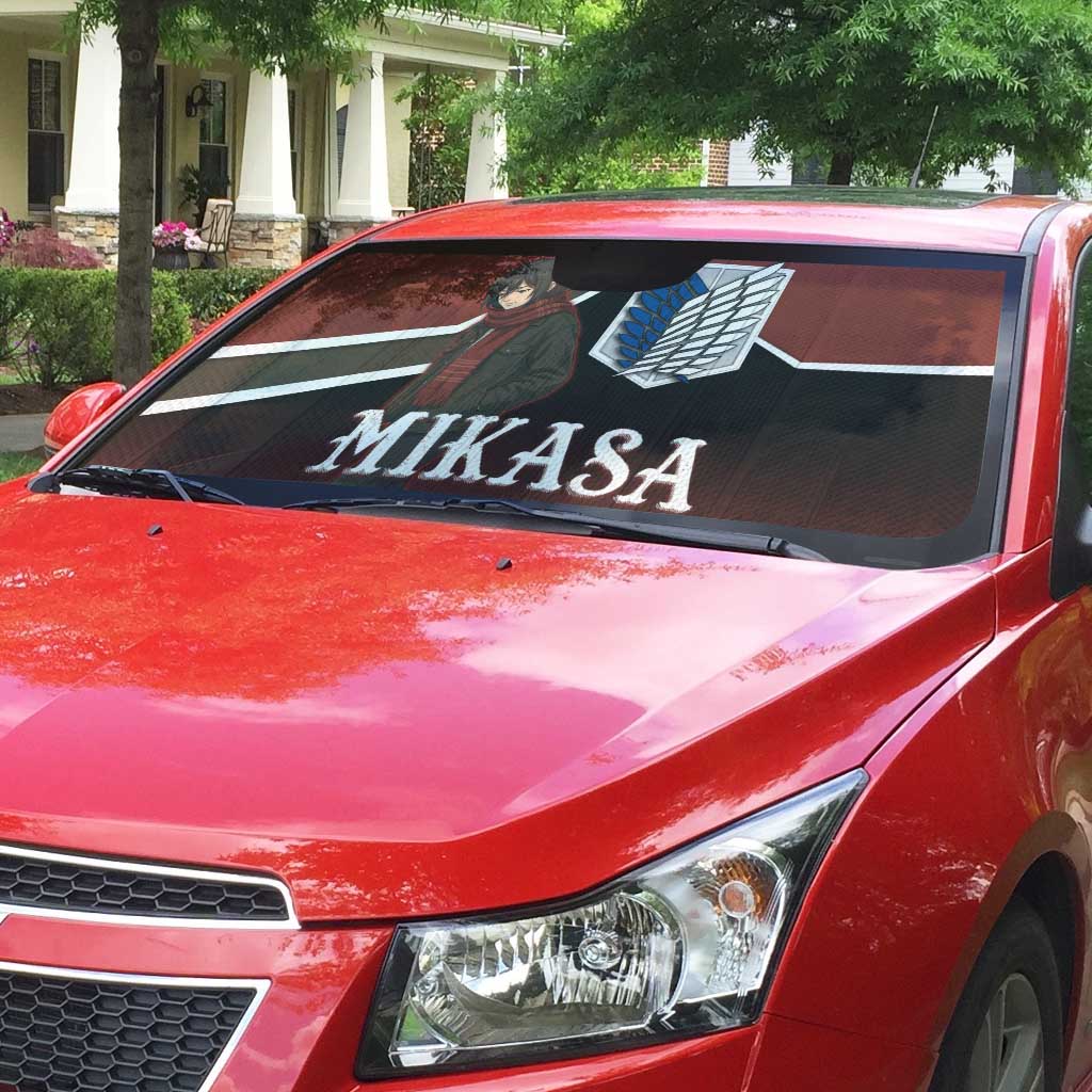 Mikasa Attack on Titan Auto Sun Shade Anime Cozy Streetwear Art