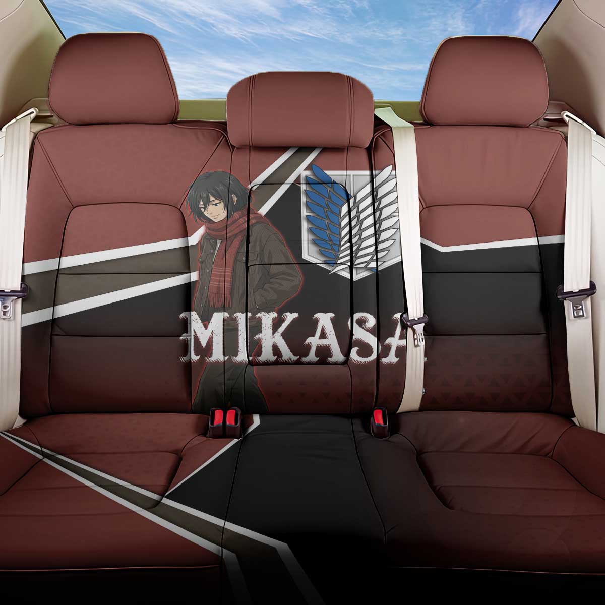 Mikasa Attack on Titan Back Car Seat Cover Anime Cozy Streetwear Art