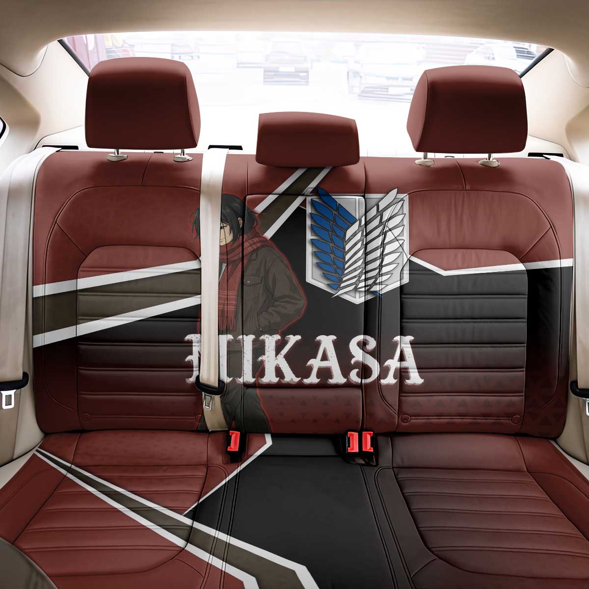 Mikasa Attack on Titan Back Car Seat Cover Anime Cozy Streetwear Art
