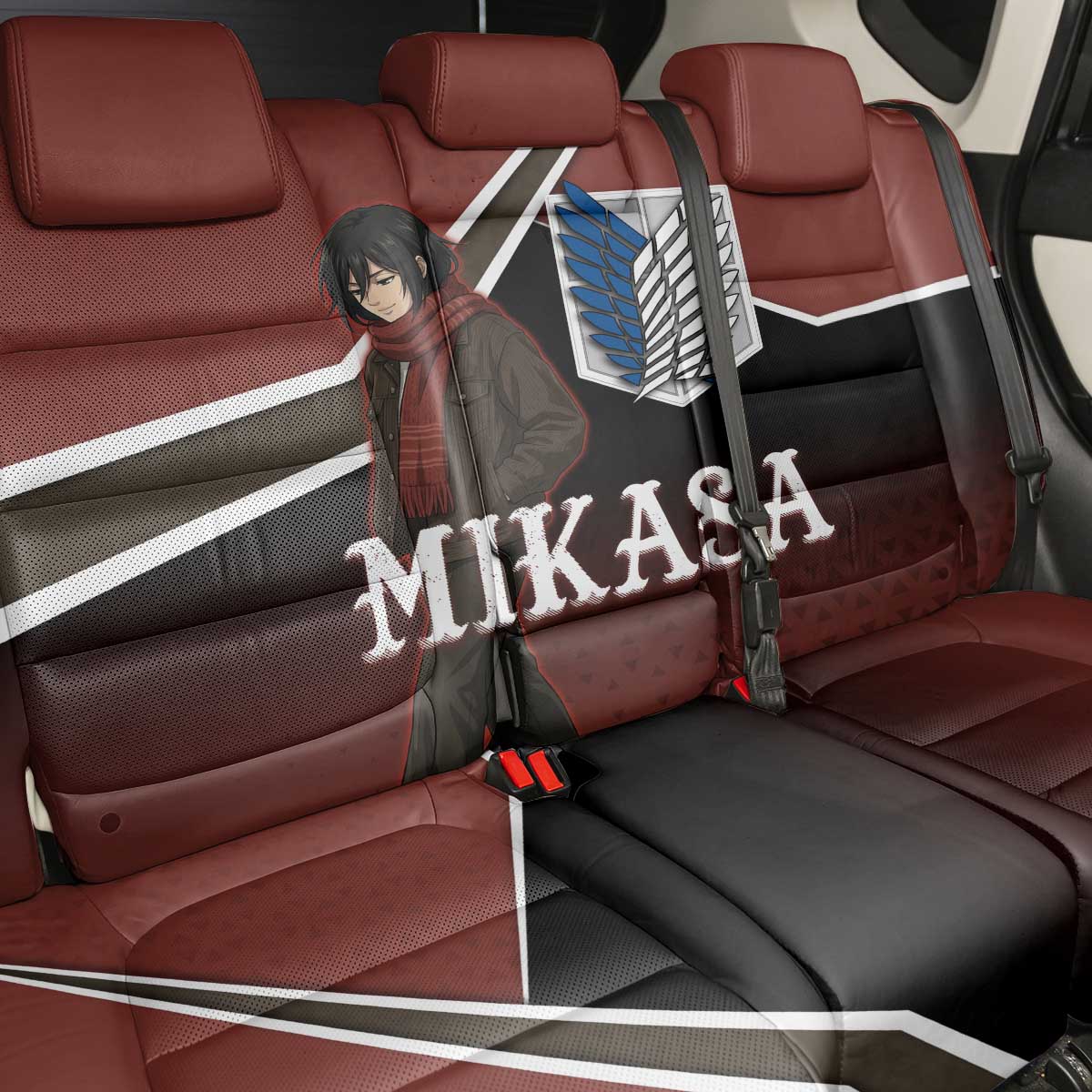 Mikasa Attack on Titan Back Car Seat Cover Anime Cozy Streetwear Art