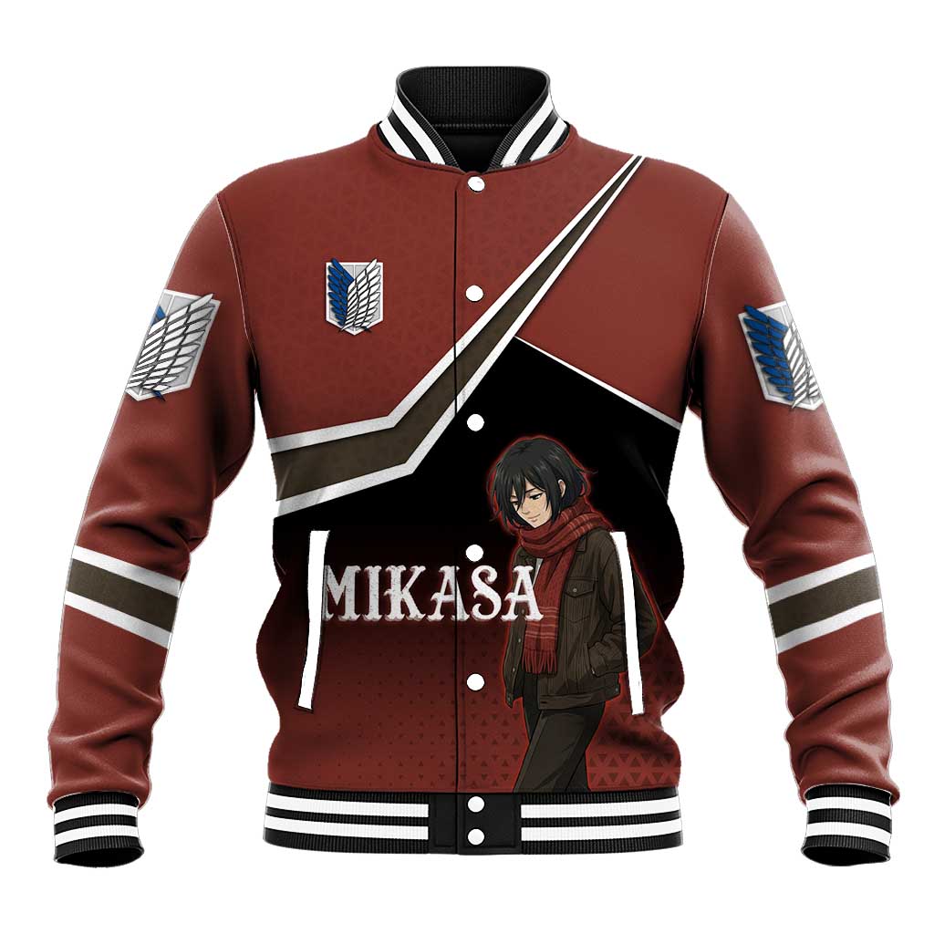 Mikasa Attack on Titan Baseball Jacket Anime Cozy Streetwear Art