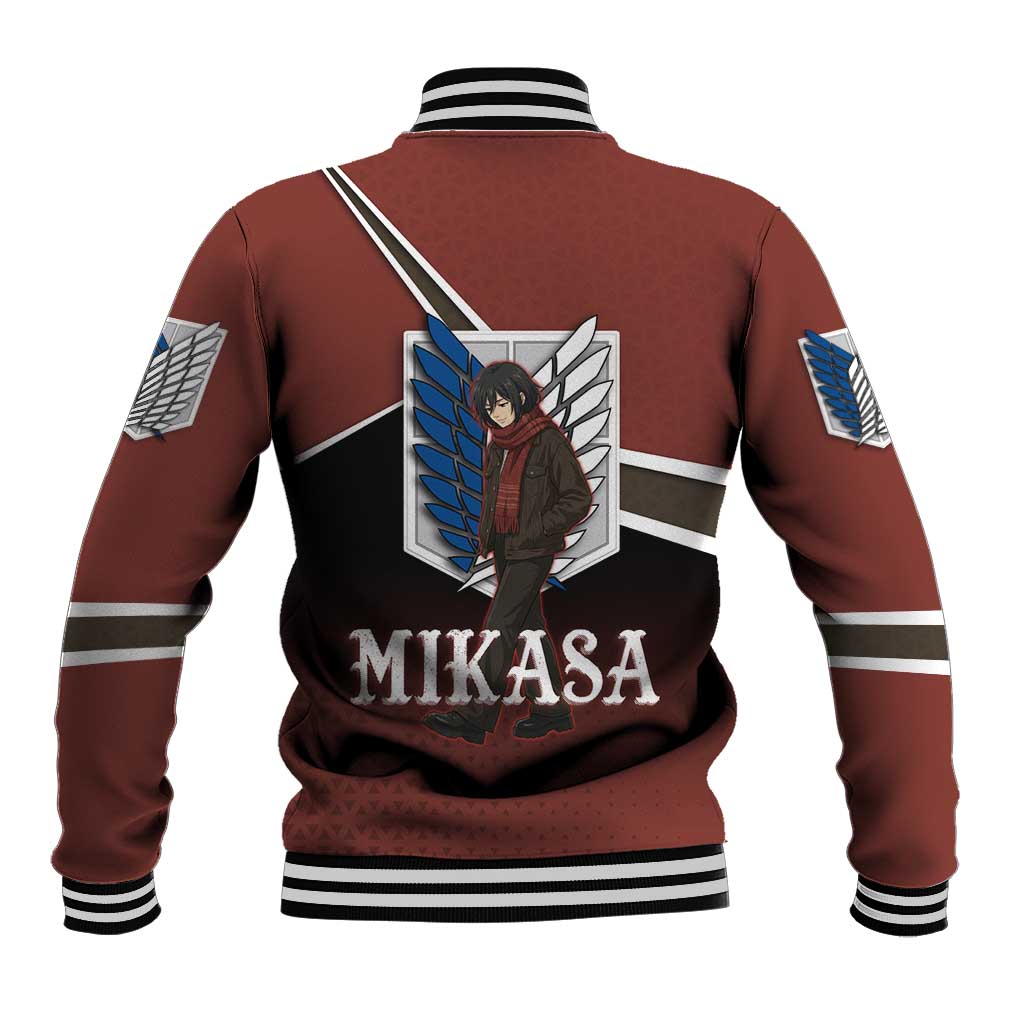 Mikasa Attack on Titan Baseball Jacket Anime Cozy Streetwear Art