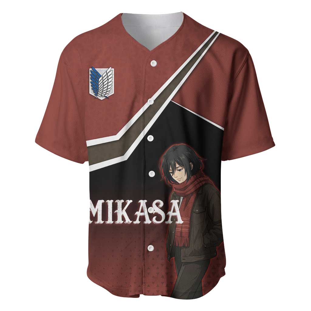 Mikasa Attack on Titan Baseball Jersey Anime Cozy Streetwear Art