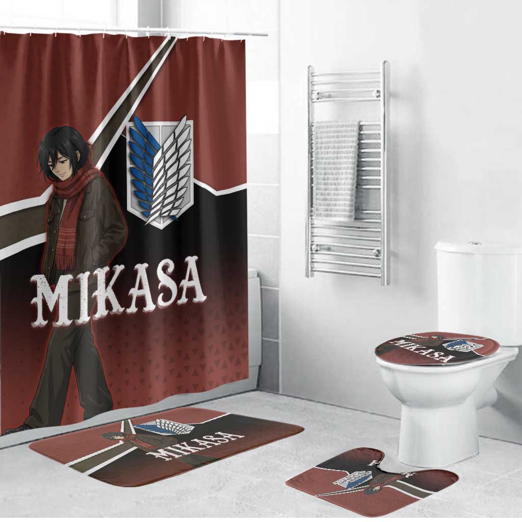 Mikasa Attack on Titan Bathroom Set Anime Cozy Streetwear Art