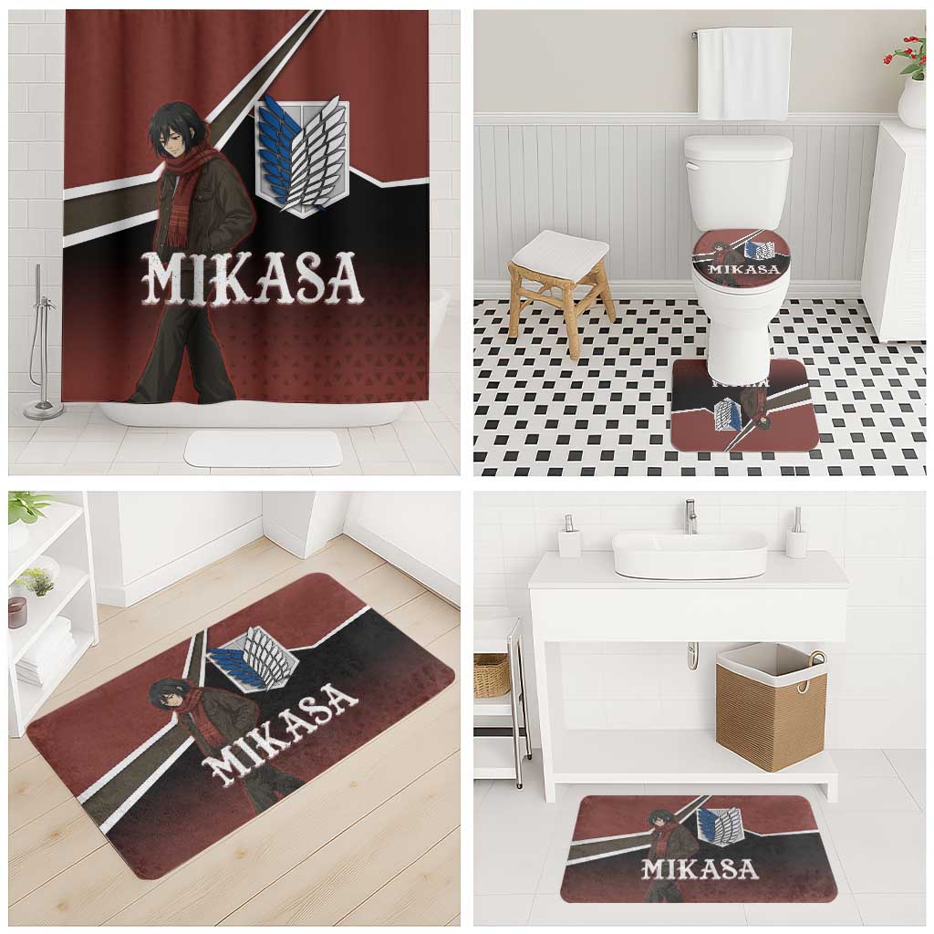 Mikasa Attack on Titan Bathroom Set Anime Cozy Streetwear Art