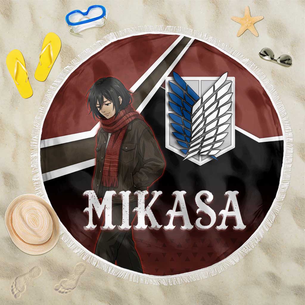 Mikasa Attack on Titan Beach Blanket Anime Cozy Streetwear Art