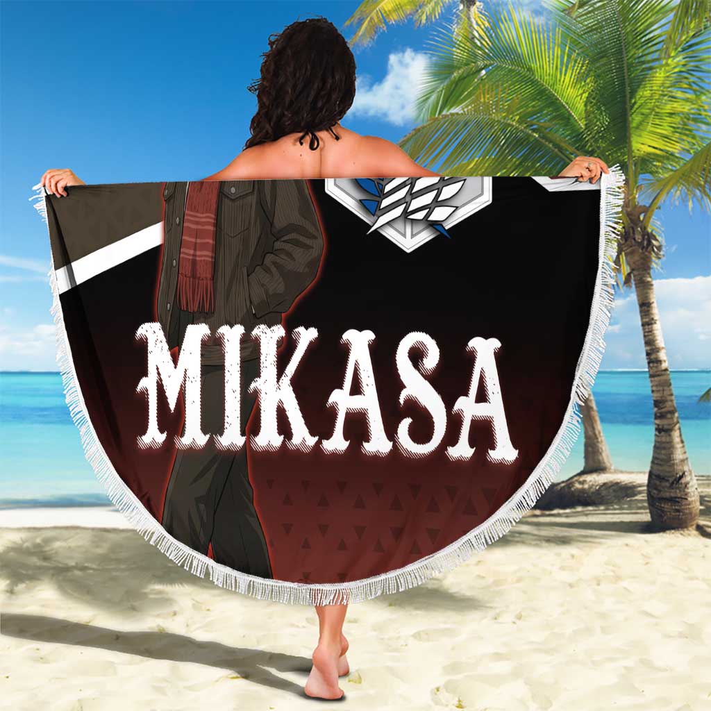 Mikasa Attack on Titan Beach Blanket Anime Cozy Streetwear Art