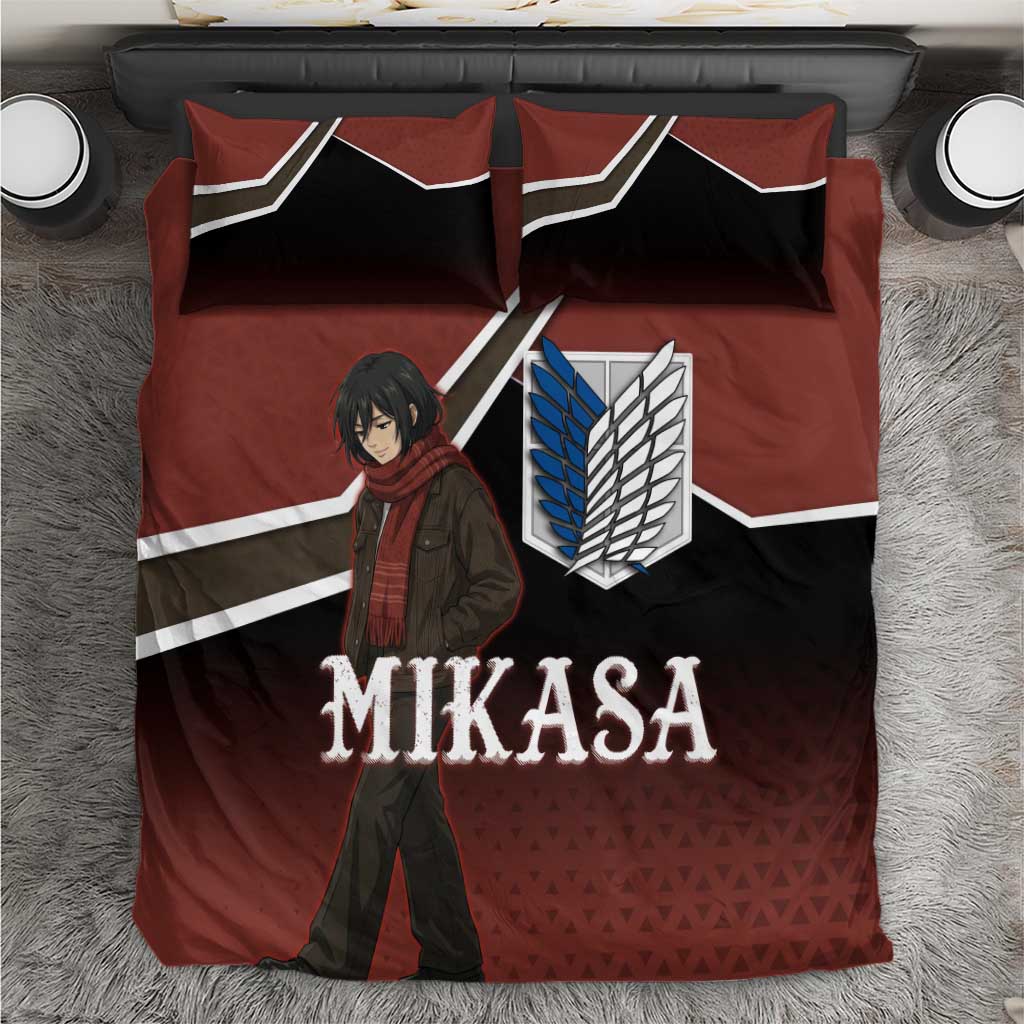 Mikasa Attack on Titan Bedding Set Anime Cozy Streetwear Art