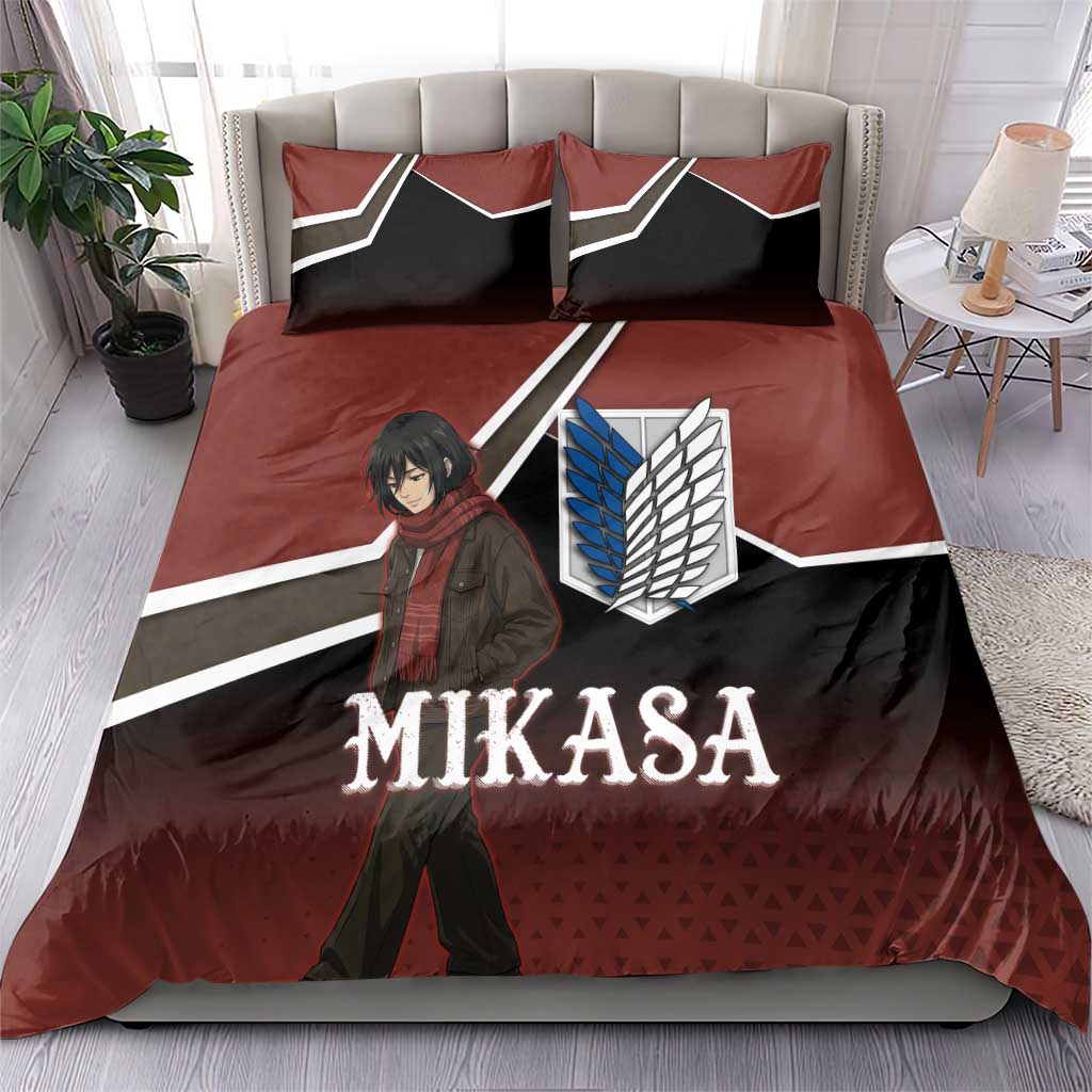 Mikasa Attack on Titan Bedding Set Anime Cozy Streetwear Art
