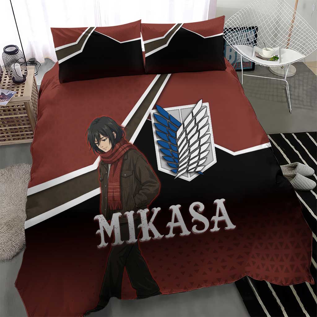 Mikasa Attack on Titan Bedding Set Anime Cozy Streetwear Art