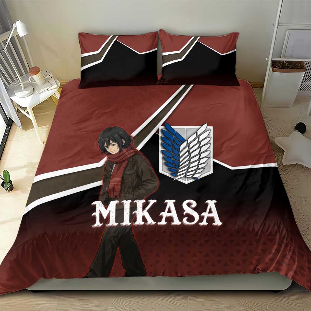 Mikasa Attack on Titan Bedding Set Anime Cozy Streetwear Art