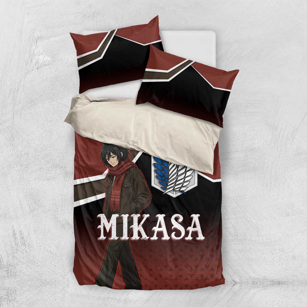 Mikasa Attack on Titan Bedding Set Anime Cozy Streetwear Art