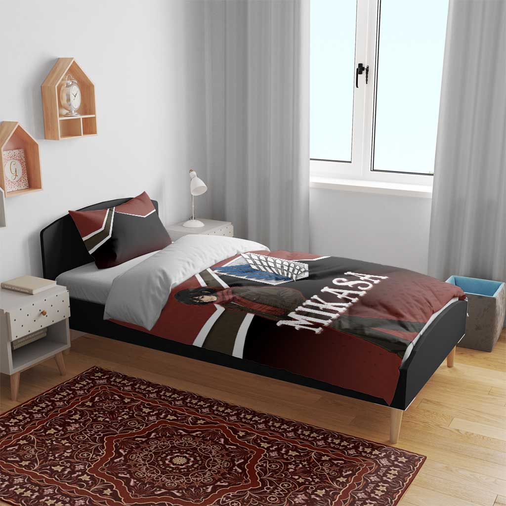 Mikasa Attack on Titan Bedding Set Anime Cozy Streetwear Art