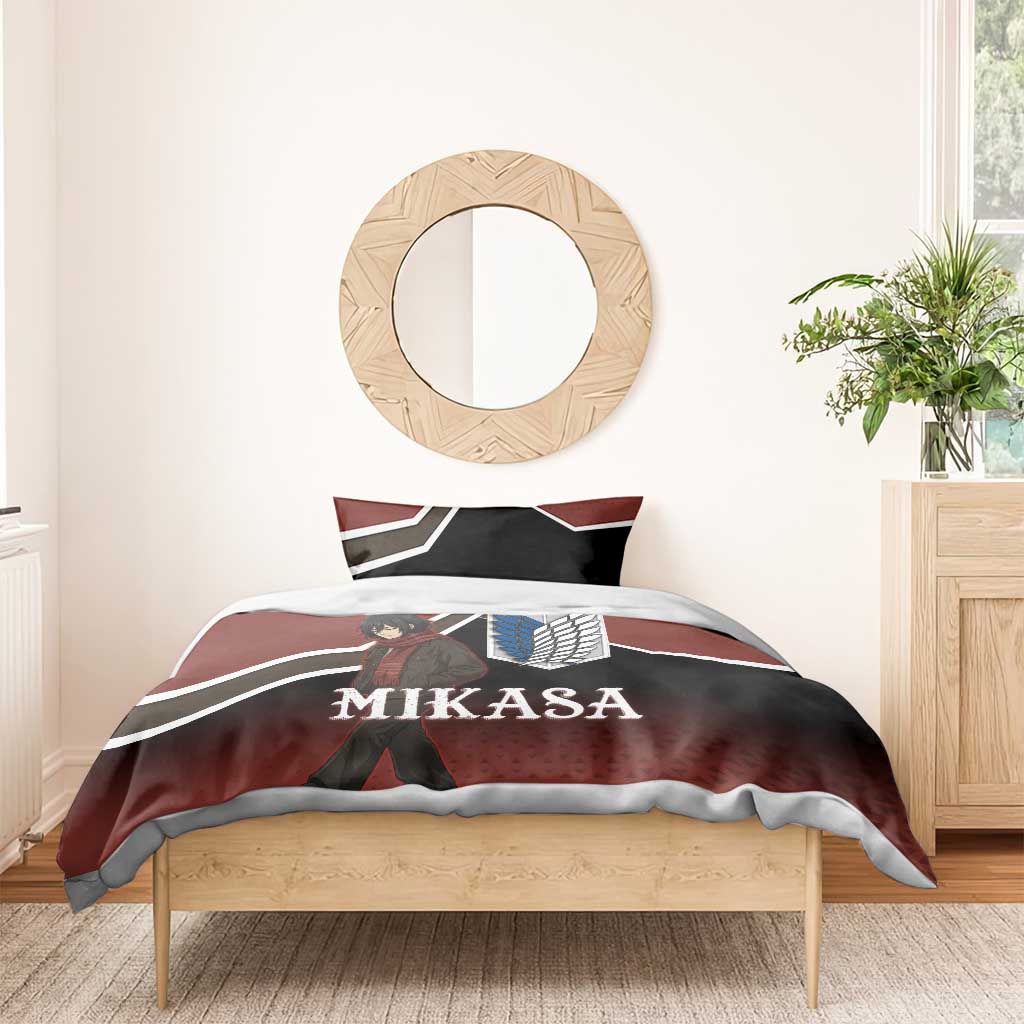Mikasa Attack on Titan Bedding Set Anime Cozy Streetwear Art