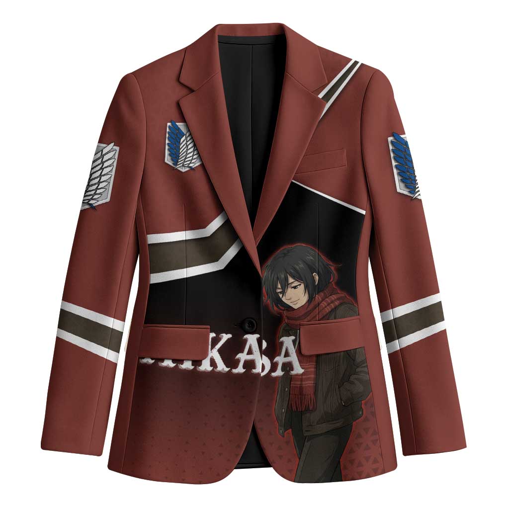 Mikasa Attack on Titan Blazer Anime Cozy Streetwear Art