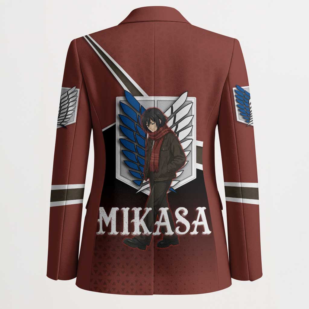 Mikasa Attack on Titan Blazer Anime Cozy Streetwear Art