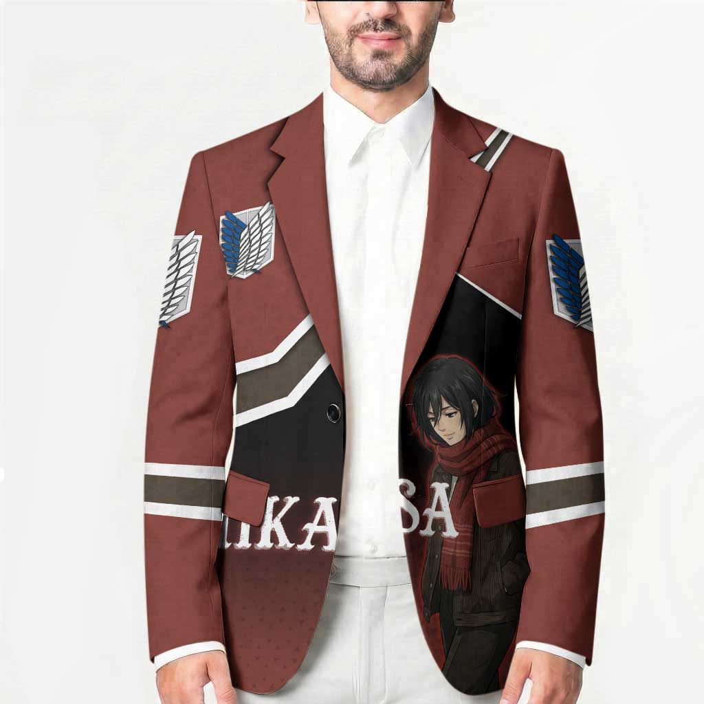 Mikasa Attack on Titan Blazer Anime Cozy Streetwear Art
