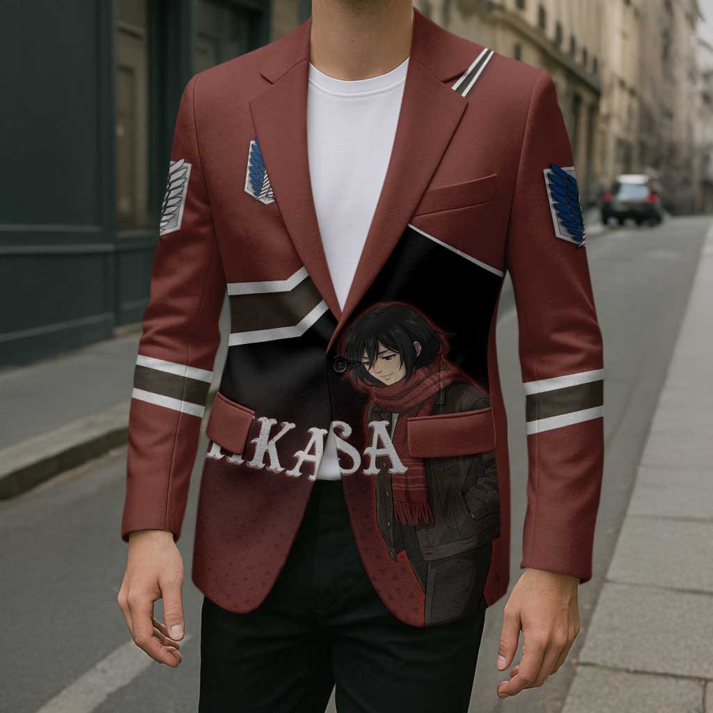 Mikasa Attack on Titan Blazer Anime Cozy Streetwear Art