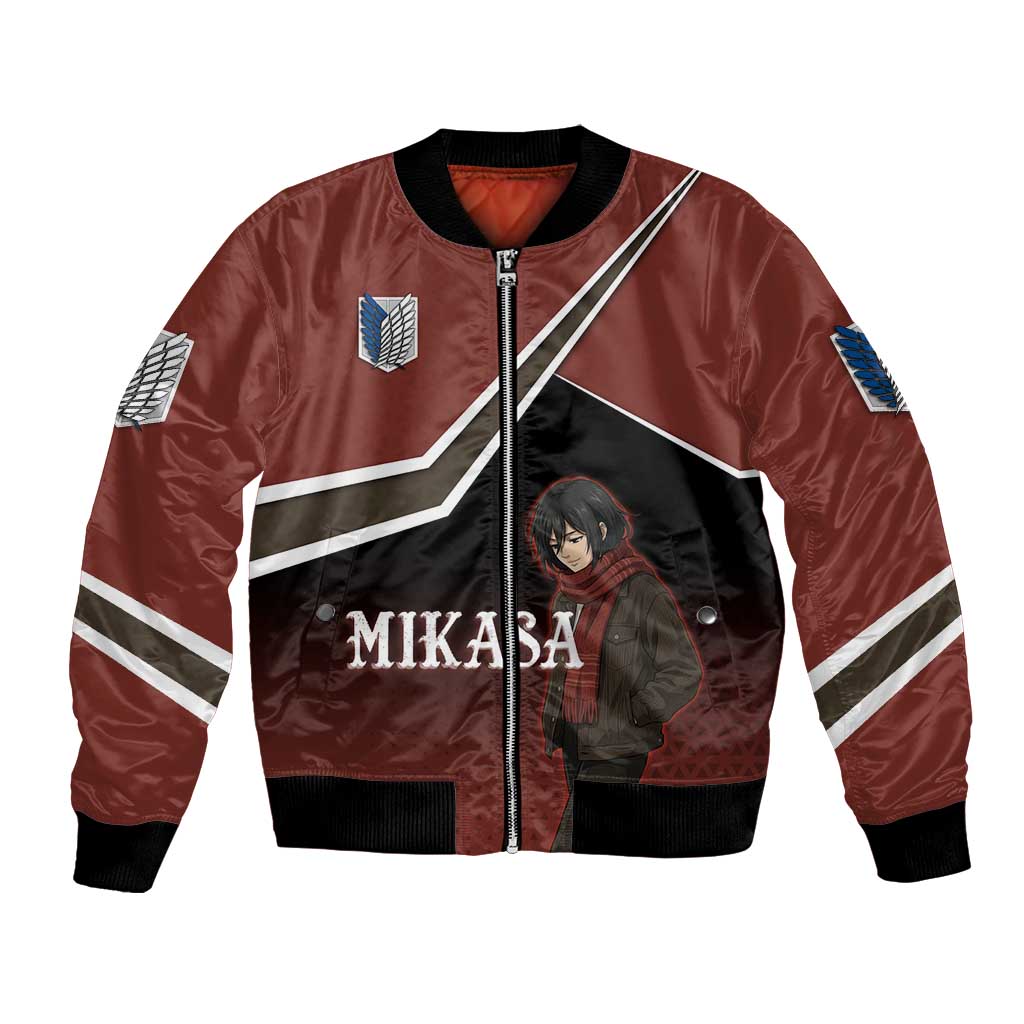 Mikasa Attack on Titan Bomber Jacket Anime Cozy Streetwear Art