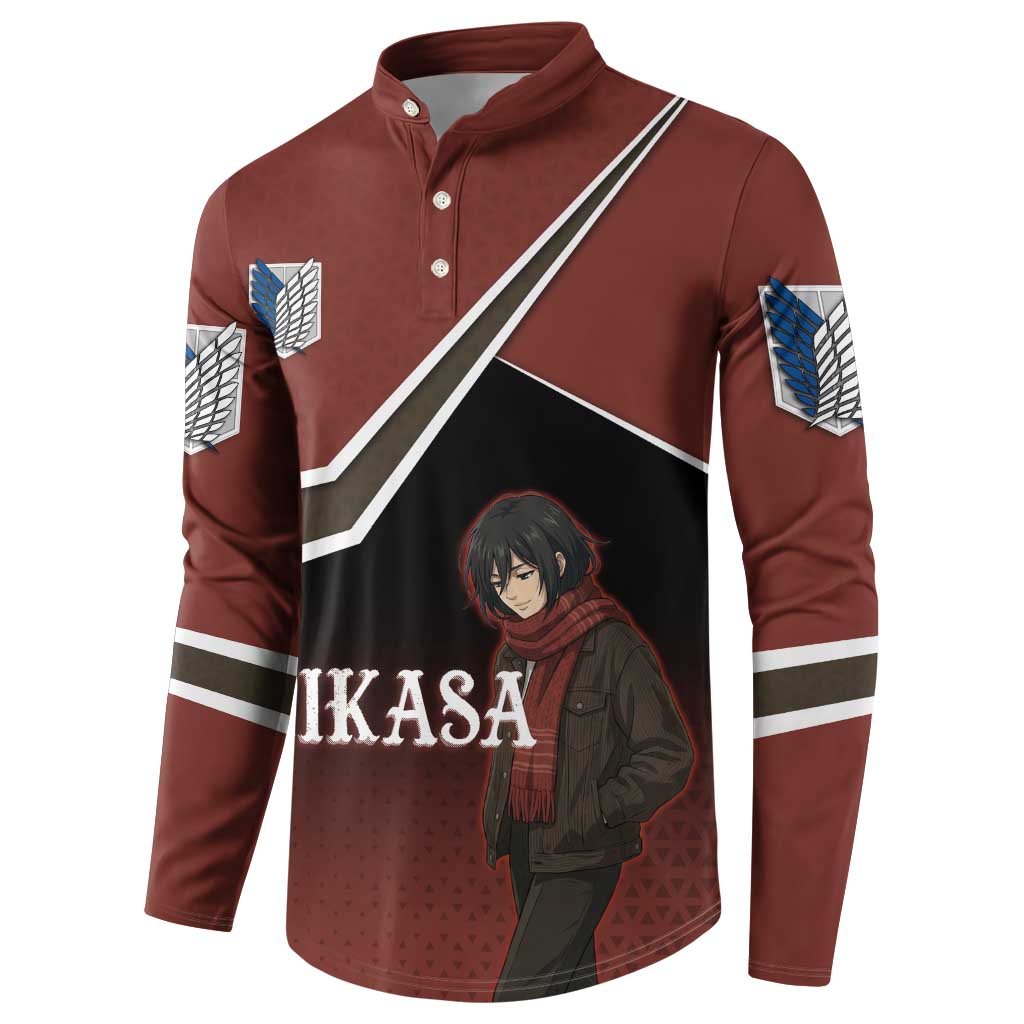 Mikasa Attack on Titan Button Sweatshirt Anime Cozy Streetwear Art