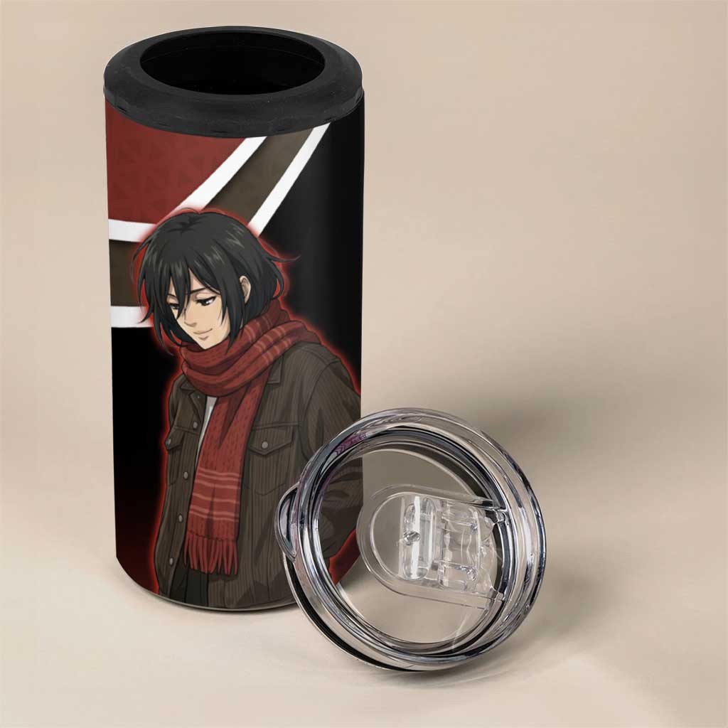 Mikasa Attack on Titan 4 in 1 Can Cooler Tumbler Anime Cozy Streetwear Art