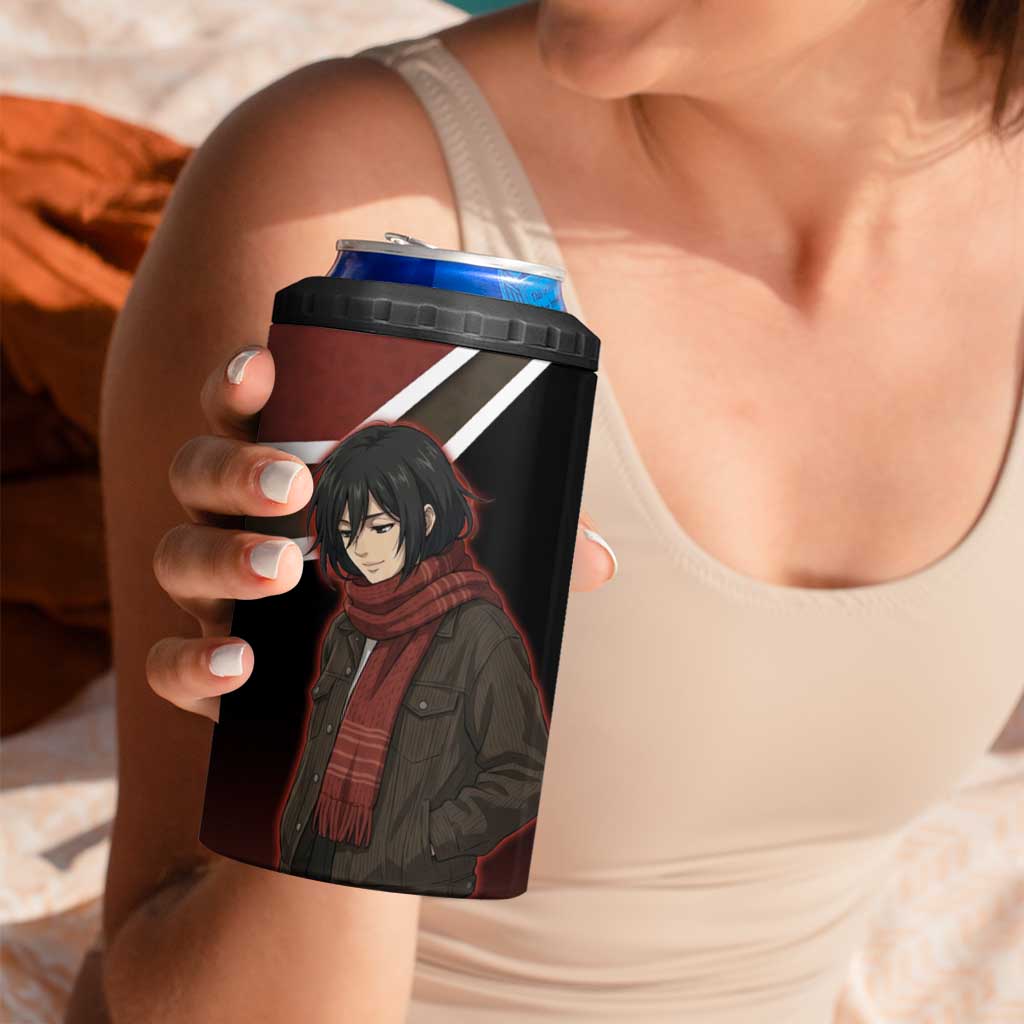 Mikasa Attack on Titan 4 in 1 Can Cooler Tumbler Anime Cozy Streetwear Art