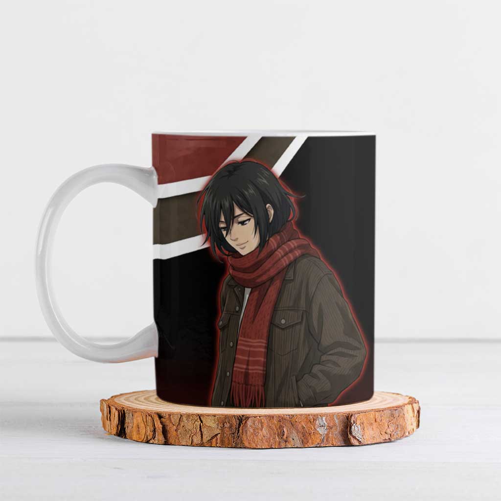 Mikasa Attack on Titan Ceramic Mug Anime Cozy Streetwear Art