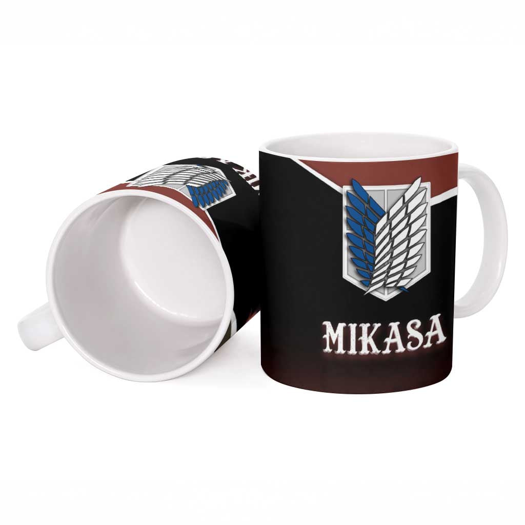 Mikasa Attack on Titan Ceramic Mug Anime Cozy Streetwear Art