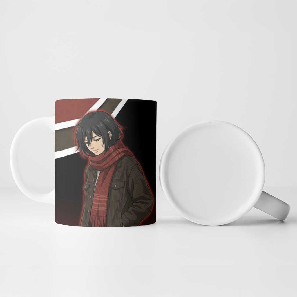Mikasa Attack on Titan Ceramic Mug Anime Cozy Streetwear Art
