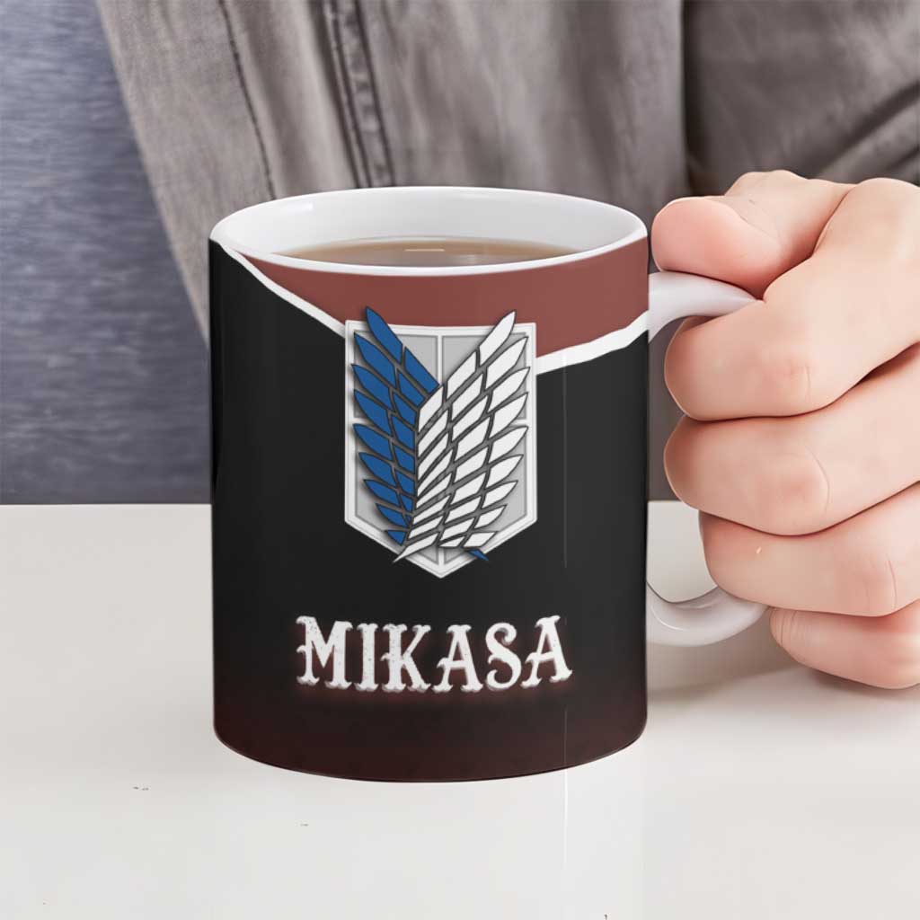 Mikasa Attack on Titan Ceramic Mug Anime Cozy Streetwear Art