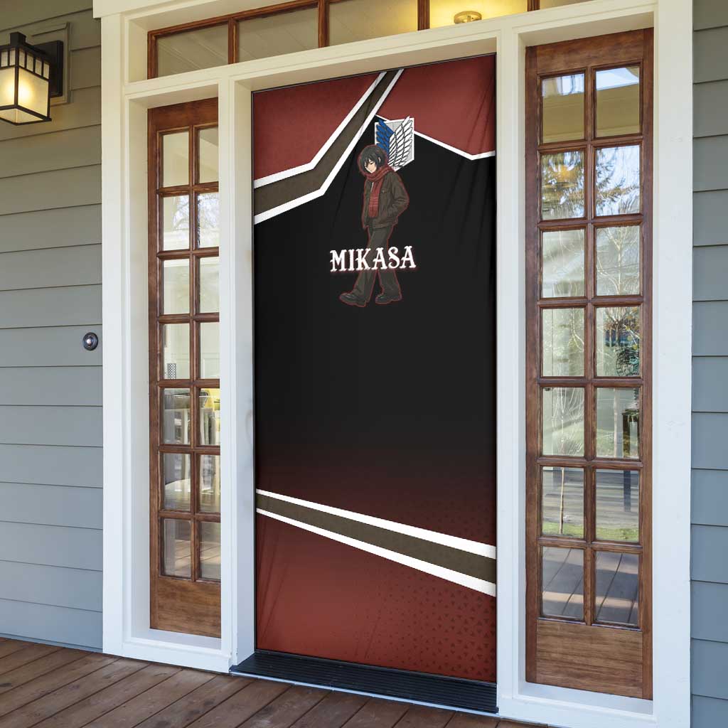 Mikasa Attack on Titan Door Cover Anime Cozy Streetwear Art