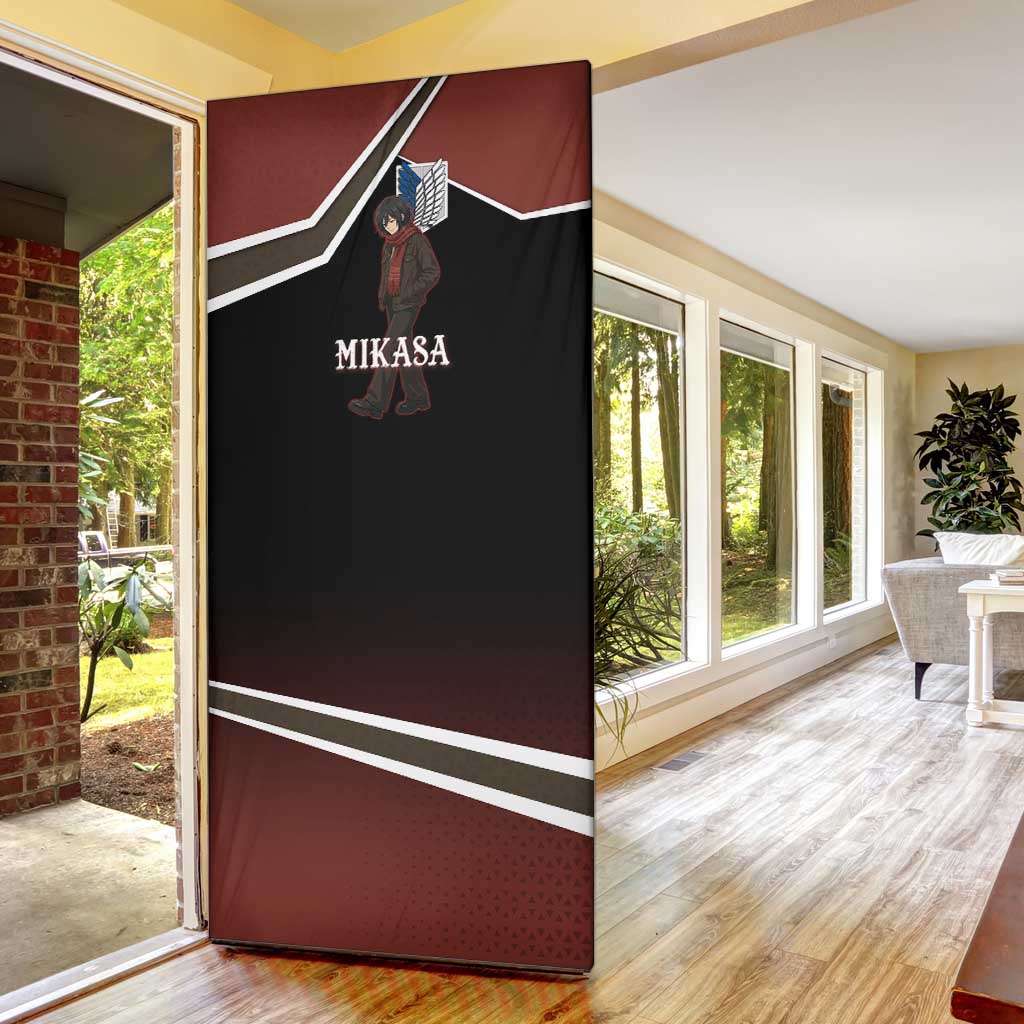 Mikasa Attack on Titan Door Cover Anime Cozy Streetwear Art