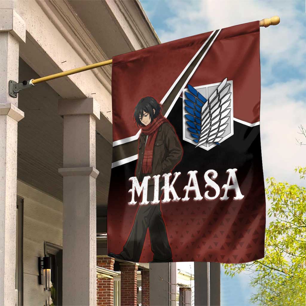 Mikasa Attack on Titan Garden Flag Anime Cozy Streetwear Art
