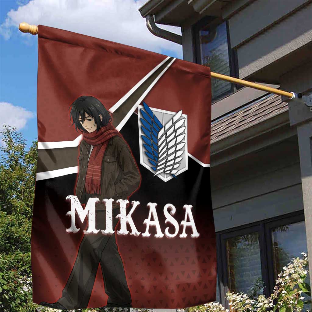 Mikasa Attack on Titan Garden Flag Anime Cozy Streetwear Art
