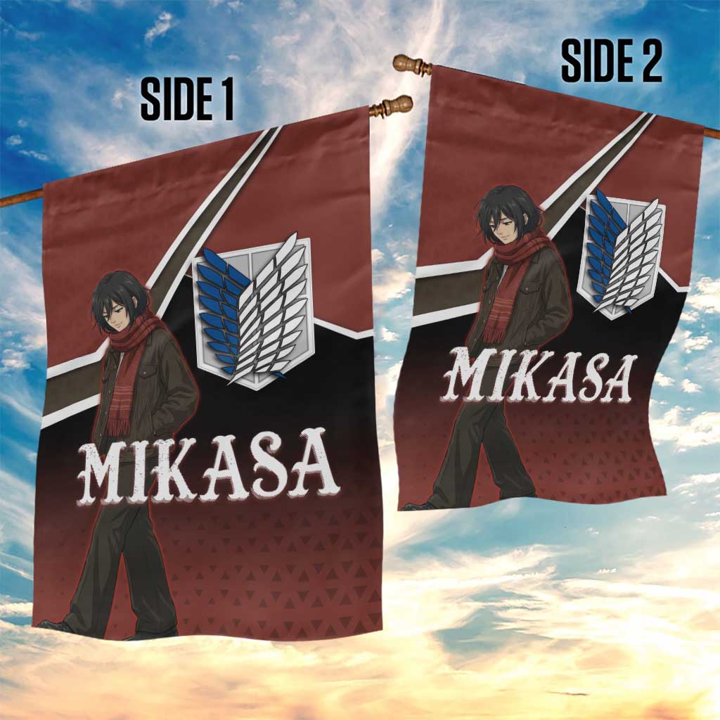Mikasa Attack on Titan Garden Flag Anime Cozy Streetwear Art